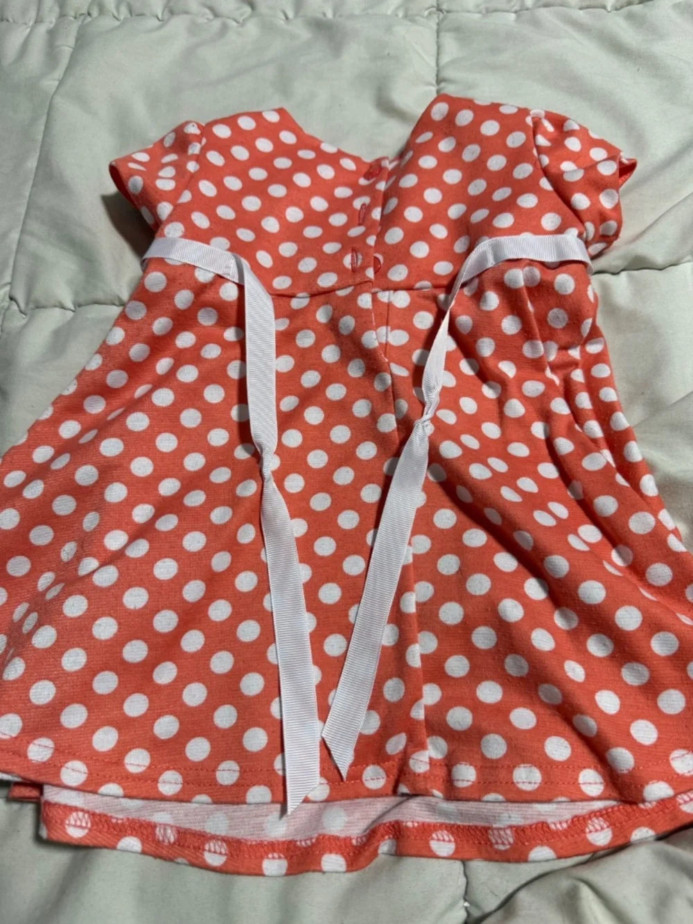 Polka Dot Orange White Flower Dress 18 Month Youngland Baby Short Sleeve